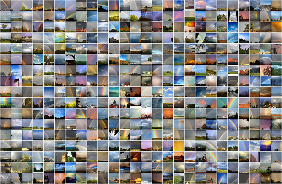 Selection of images from datasets relating to Trevor Paglen's "Rainbow"